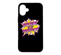 Custodia per iPhone 16 Plus L'insegnamento è il mio superpotere | Retro Comic Super Teacher