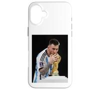 Custodia per iPhone 16 Plus Lionel Messi Argentina vince la Coppa del Mondo 2022 in Qatar