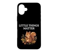 Custodia per iPhone 16 Plus Little Things Matter - Peluche a forma di scoiattolo, ghianda