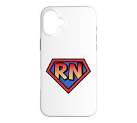 Custodia per iPhone 16 Plus Logo RN supereroe, eroe infermiera registrata, costume di Halloween