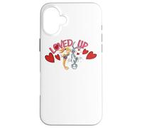 Custodia per iPhone 16 Plus Looney Tunes Bugs and Lola Loved Up Valentine's Day