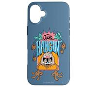 Custodia per iPhone 16 Plus Looney Tunes Taz Just Hanging