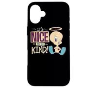 Custodia per iPhone 16 Plus Looney Tunes Tweety Nice To Be Kind