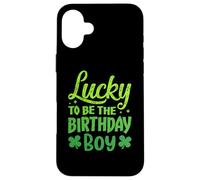 Custodia per iPhone 16 Plus Lucky to Be the Birthday Boy Shamrock St Patrick's Day Boys