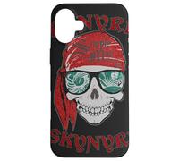 Custodia per iPhone 16 Plus Lynyrd Skynyrd - Stencil a forma di teschio da uomo semplice pirata, stile retrò