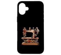 Custodia per iPhone 16 Plus Macchina da cucire floreale Macchina da cucire floreale