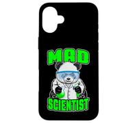 Custodia per iPhone 16 Plus Mad Scientist Panda Bear, divertente animale, fanatico della scienza STEM