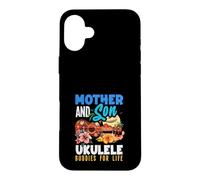 Custodia per iPhone 16 Plus Madre e figlio Ukulele Buddies For Life Musica hawaiana