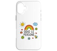 Custodia per iPhone 16 Plus Maglia Divertente ODIO LE PERSONE vi voglio bene… da lontano