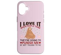 Custodia per iPhone 16 Plus Maglietta con scritta in inglese "I Love It When People Think Sloths Lover", idea regalo