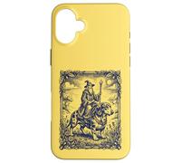Custodia per iPhone 16 Plus Mago mistico Cavalcando Bassotto Cane Fantasy Art
