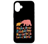 Custodia per iPhone 16 Plus Mama Bear Protector Love Giver Mothers Day Groovy Stylish
