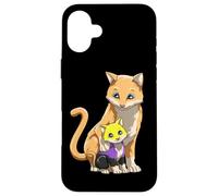Custodia per iPhone 16 Plus Mamma Gatta Queer Non Binaria Che Protegge Il Suo Piccolo