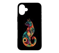 Custodia per iPhone 16 Plus Mandala per amanti dei gatti psichedelici