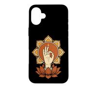 Custodia per iPhone 16 Plus Mano del risveglio Mudra Lotus Mandala meditazione buddista