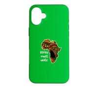 Custodia per iPhone 16 Plus Mappa dell'Africa che promuove il patrimonio, l'orgoglio e l'unità