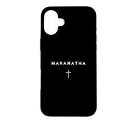 Custodia per iPhone 16 Plus MARANATHA Citazione greca Vieni Signore con la croce di Gesù