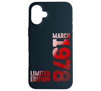 Custodia per iPhone 16 Plus Marzo 1978 Anno Leggendario 1978 Retro 1978 Vintage 1978