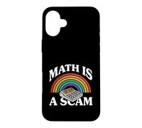 Custodia per iPhone 16 Plus Math Is A Scam Retro Rainbow Exploding Calculator Sarcasm