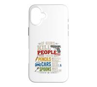 Custodia per iPhone 16 Plus Matite umoristiche Sarcastiche Macchine e Cucchiai