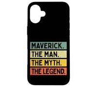 Custodia per iPhone 16 Plus Maverick L'uomo Il mito La leggenda Divertente Personalizzato