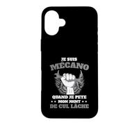 Custodia per iPhone 16 Plus Mécano Mécanicien Humour Clé Plate Atelier Mécanicien