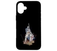Custodia per iPhone 16 Plus Medievale Guerriero Santo Cavaliere Templare Deus Vult Vintage