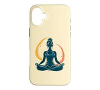 Custodia per iPhone 16 Plus meditare, donna, in, loto, posa, yoga, arte