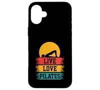 Custodia per iPhone 16 Plus Meditazione Pilates Ponte Posa Divertente Live Love Pilates Retro