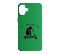 Custodia per iPhone 16 Plus Meme cristiano per lodare il monopattino Lord Frog