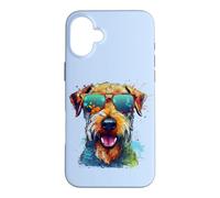 Custodia per iPhone 16 Plus Mens Colorful Paint Splash Pop Art Airedale Terrier Lover
