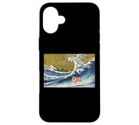 Custodia per iPhone 16 Plus Mens Funny Retro Vintage Surfing Great Wave English Bulldog