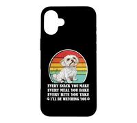 Custodia per iPhone 16 Plus Mens Womens Funny Every Snack Watching You Maltese Lover