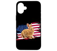 Custodia per iPhone 16 Plus Mens Womens Patriotic USA American Flag 4th July Bunny Lover