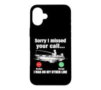 Custodia per iPhone 16 Plus Mi dispiace Ho perso la tua chiamata, ero sulla mia altra linea di pesca Pesce