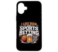 Custodia per iPhone 16 Plus Mi piace la birra e le scommesse sportive Parlay Bere Basket