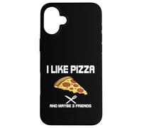 Custodia per iPhone 16 Plus Mi piace la pizza e forse 3 Amici per gli amanti del fast food