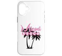 Custodia per iPhone 16 Plus MIAMI BEACH FLORIDA Palma Retro Tropicale