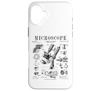 Custodia per iPhone 16 Plus Microscopio Biologist Scienza Vintage Brevetto Disegno Stampa