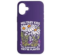 Custodia per iPhone 16 Plus Militare Kid Tarassaco Bloom Dove Sono Piantati Viola Up