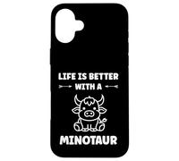 Custodia per iPhone 16 Plus Minimalist Monster Minotaur Greek mythology i'm a Minotaur