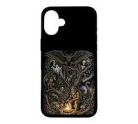 Custodia per iPhone 16 Plus Mistero Foresta Creature Bigfoot Mothman Leggende