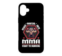 Custodia per iPhone 16 Plus Mixed Martial Arts MMA Fight To Survive Cage Fighting