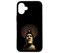 Custodia per iPhone 16 Plus Moai Statua Cosmica Antico Mistero Retro Island