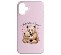 Custodia per iPhone 16 Plus Mom Bear Cub Funny Pregnant Loading Baby Mother