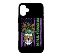 Custodia per iPhone 16 Plus Momster America Flag Skull Mom Leopard Monster Halloween