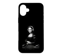 Custodia per iPhone 16 Plus Mona Lisa DJ Cuffie Giradischi Mixer Musica Parodia Arte