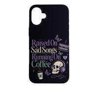 Custodia per iPhone 16 Plus Moody Sad Songs Caffè Estetica Musica Amante Vibe