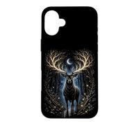 Custodia per iPhone 16 Plus Moonlit Mystic Deer Fantasy Foresta Grafica