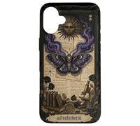 Custodia per iPhone 16 Plus Moth Sun Dark Gothic Crescent Moon Skull
